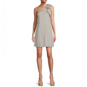NWT Antonio Melani Charlie Striped Linen One Shoulder Bow Shift Dress Size 4 & 6
